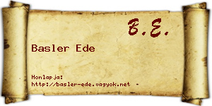 Basler Ede névjegykártya